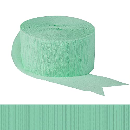 Premium Cool Mint Crepe Paper Streamer - 81ft, 1 Piece - Perfect for Birthdays, Weddings, and Events