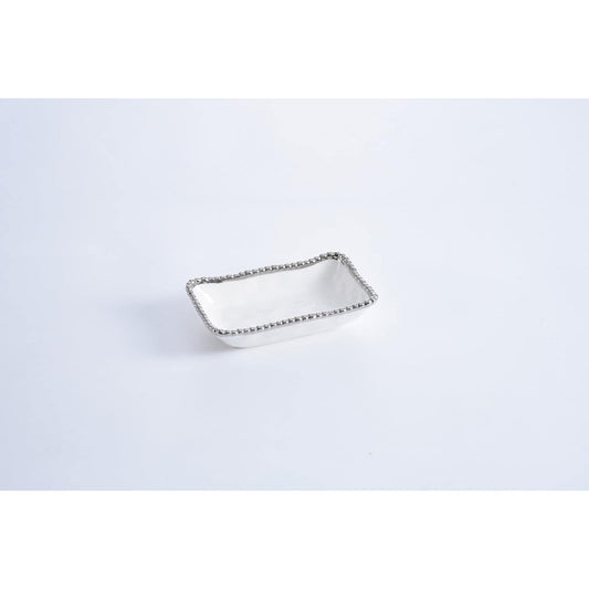 Pampa Bay Casseroles, 7 x 4.25 x 1.25 Inch, White and Silver