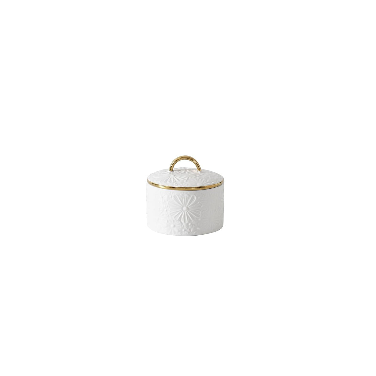 Pampa Bay Food Storage Container, Small, White&Gold