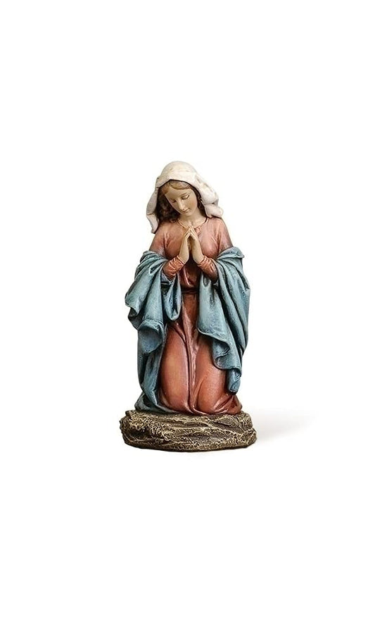 Roman Joseph's Studio Praying Madonna Virgin Mary Statue 7 Inch Painted Cast Marble Resin Beautiful Face