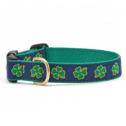 Up Country Navy Shamrock Pattern Dog Collars and Leashes (Navy Shamrock Pattern Dog Collar, X-Large (18 to 24 Inches) 1 Inch Wide Width)