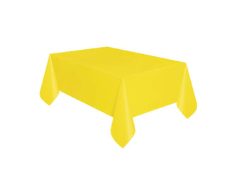 Unique Industries Unique 99153 Yellow Plastic Party Tablecloth, 54" x 108", 1Ct