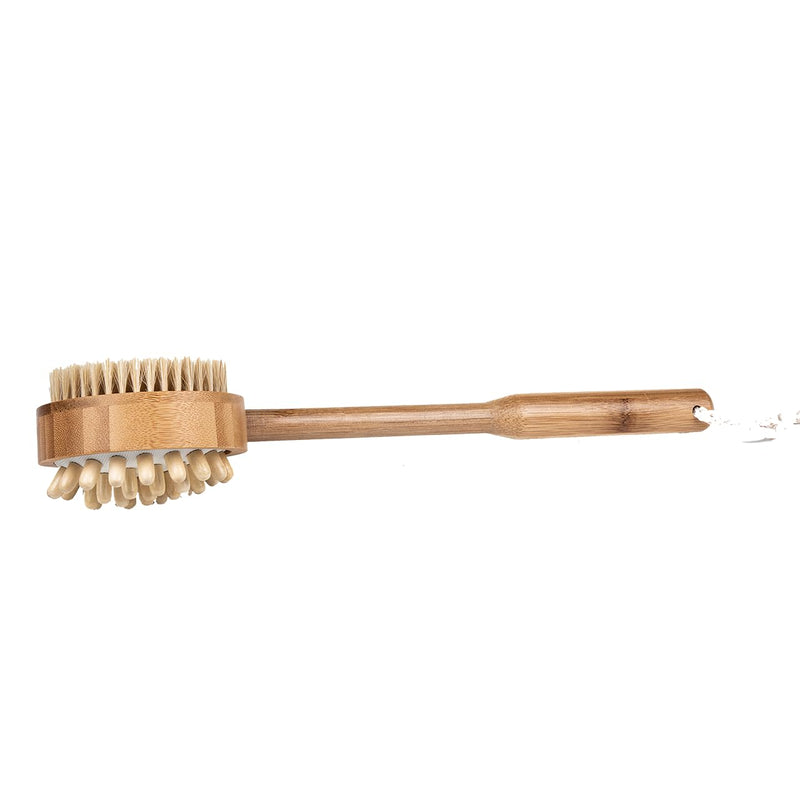 Baudelaire BA Bamboo Long-Handle Massage Brush 14"