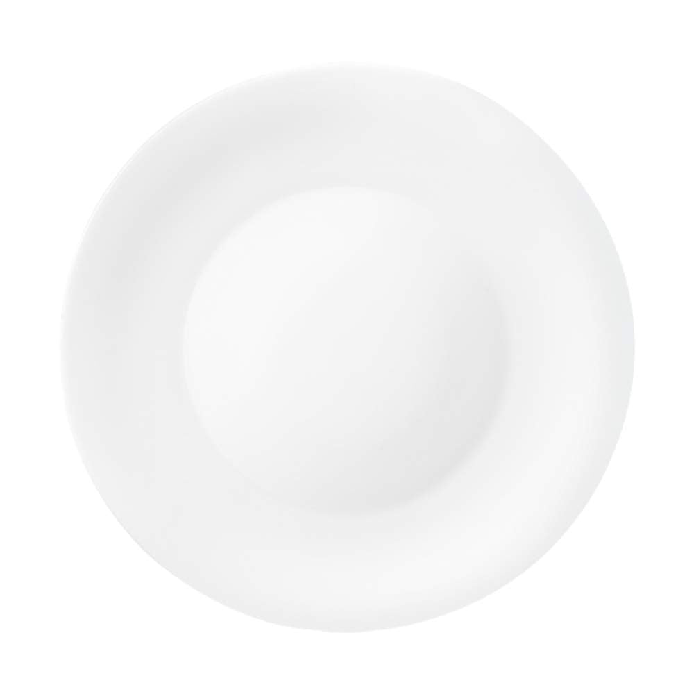 DFMI New Bormioli Rocco 480170FS7121990 Glass White Moon Dinner Plate, 10-inch diameter, 1 Unit each