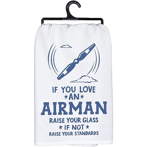 Primitives by Kathy 107837 Love an Airman Dish Towel, 28-inch Square
