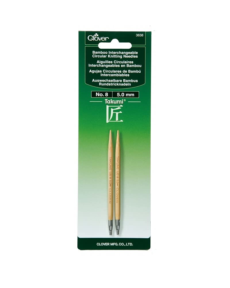 Clover 3638 Needlecraft Takumi No.8 Bamboo Interchangeable Circular Knitting Needles