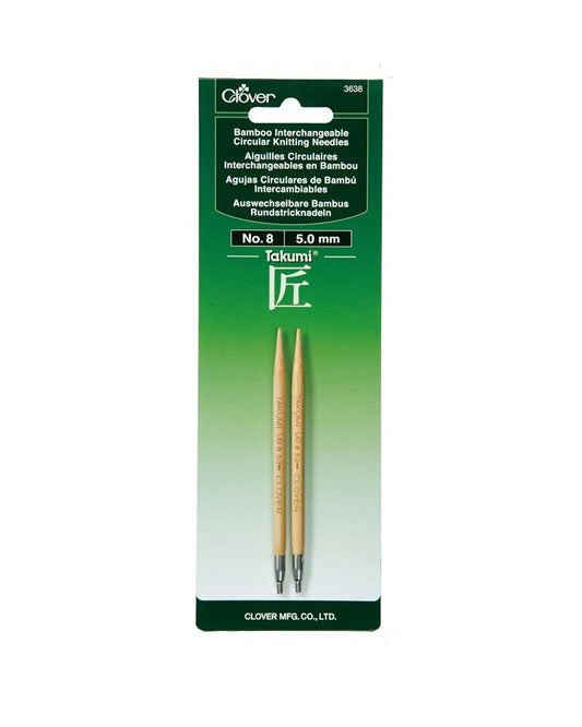 Clover 3638 Needlecraft Takumi No.8 Bamboo Interchangeable Circular Knitting Needles