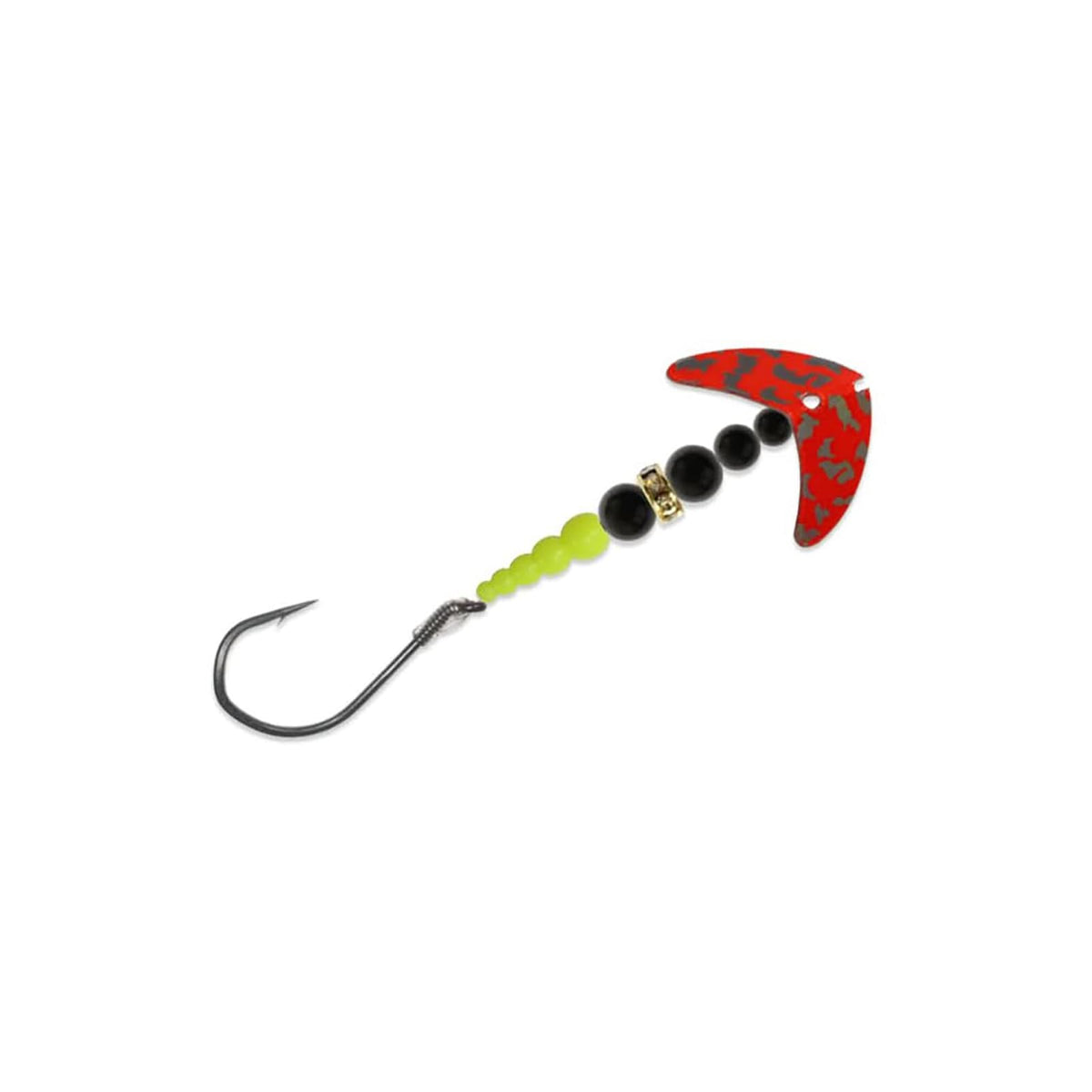 Mack's Lure Fishing Hook, One Size, Red Silver Tiger Yellow Chartreuse/Black Bla