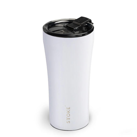 Sttoke Leakproof Ceramic Reusable Coffee Cup 16 oz - Angel White