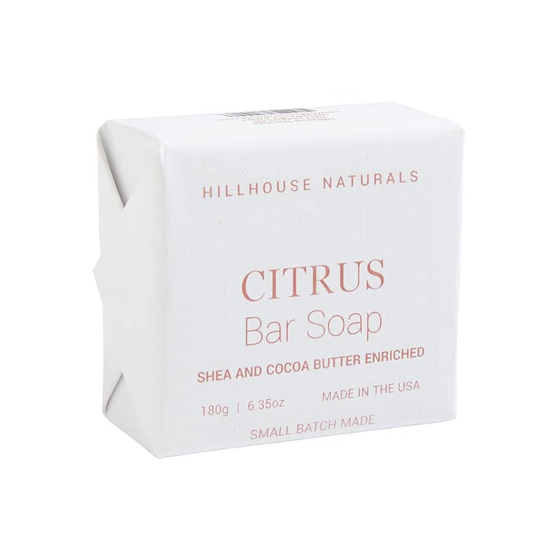 Hillhouse Naturals Field + Fleur Citrus French Milled Shea and Cocoa Butter Enriched Bar Soap, 6.35 oz, Bathroom Accessories