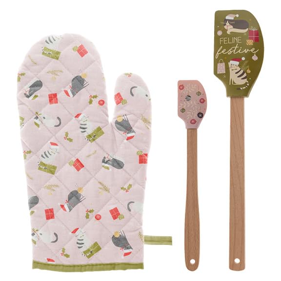 Karma Gifts, Oven Mitt and Spatula Set, Cat