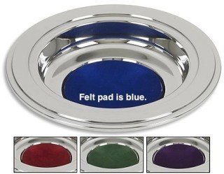 Christian Brands Silver Tone Offering Plates (Blue Felt Pad)