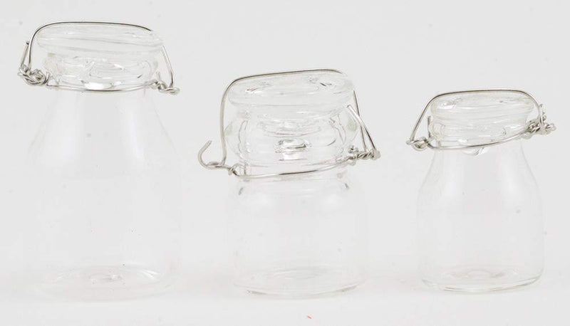 International Miniatures by Classics Dollhouse Miniature Set of Glass Canisters, 3 Pieces