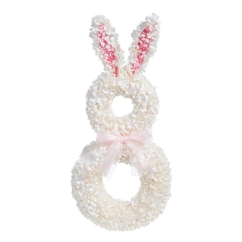 Raz Imports 2024 Easter 22" White Hydrangea Bunny Wreath