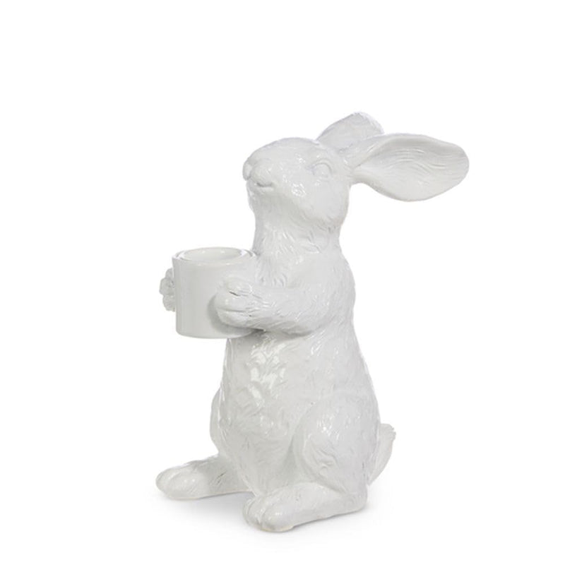 Raz Imports 2024 Green Meadows 6" Rabbit Candle Holder