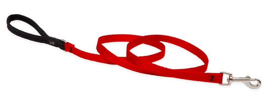 Lupine Pet Basics 1/2" Red 4-foot Padded Handle Leash for Small Pets