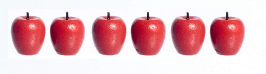 Dollhouse Miniature Red Apples Pkg of 6