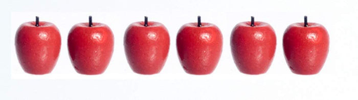 Dollhouse Miniature Red Apples Pkg of 6