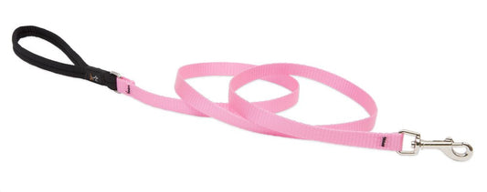 LupinePet Basics 1/2" Pink 4-foot Padded Handle Leash for Small Pets