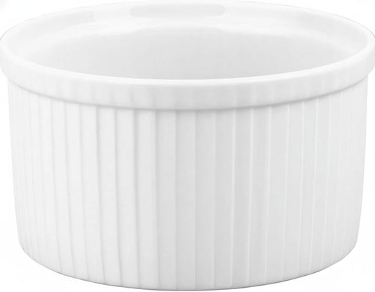 Pillivuyt Porcelain 8-Cup, 7-1/4-Inch Deep Classic Pleated Souffle Dish