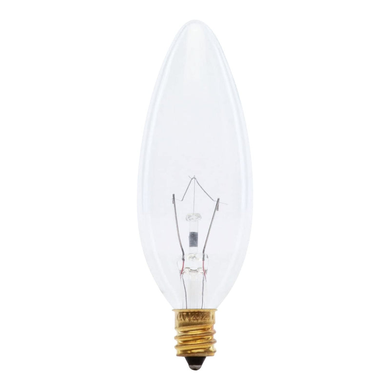 Feit Electric Bp25ctc 25 Watt Clear Straight Tip Chandelier Light Bulbs 2 Count