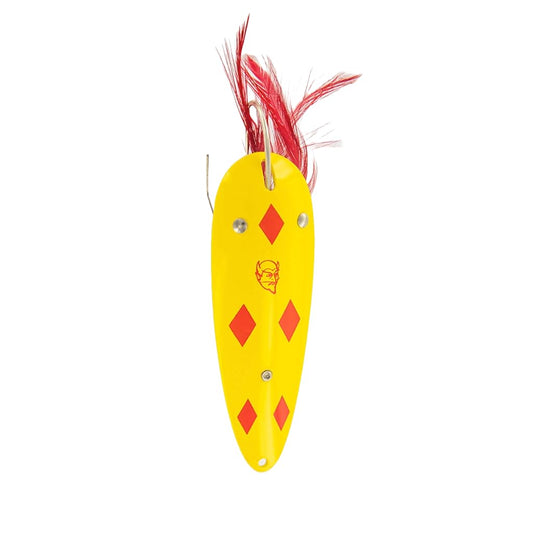 Dardevle 1517 Dardevlet (Weedless) - Yellow/Red Diamonds 3/4 oz. - 2 7/8" x 1 3/16"