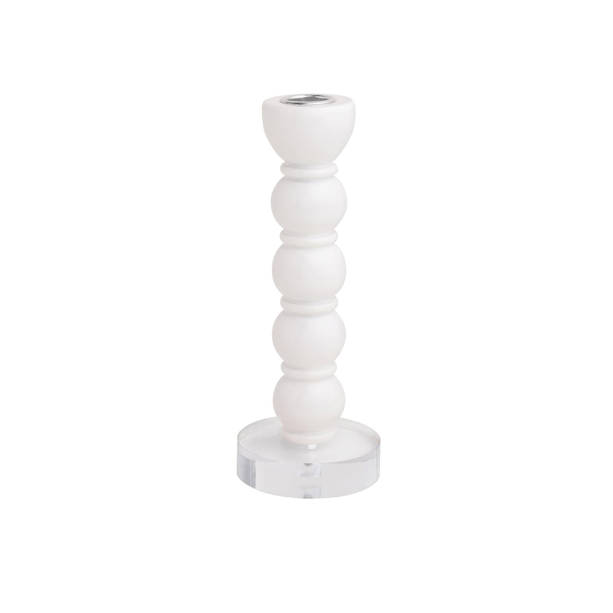 Mud Pie Candle Holder, 7 1/2" x 3" dia, White
