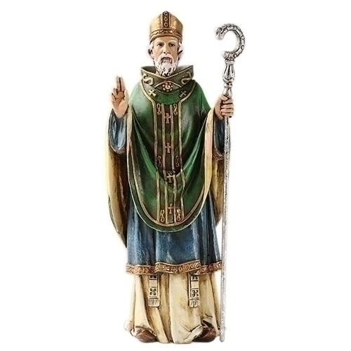 Roman Saint St. Patrick Day Irish Patron Celtic Cross Statue