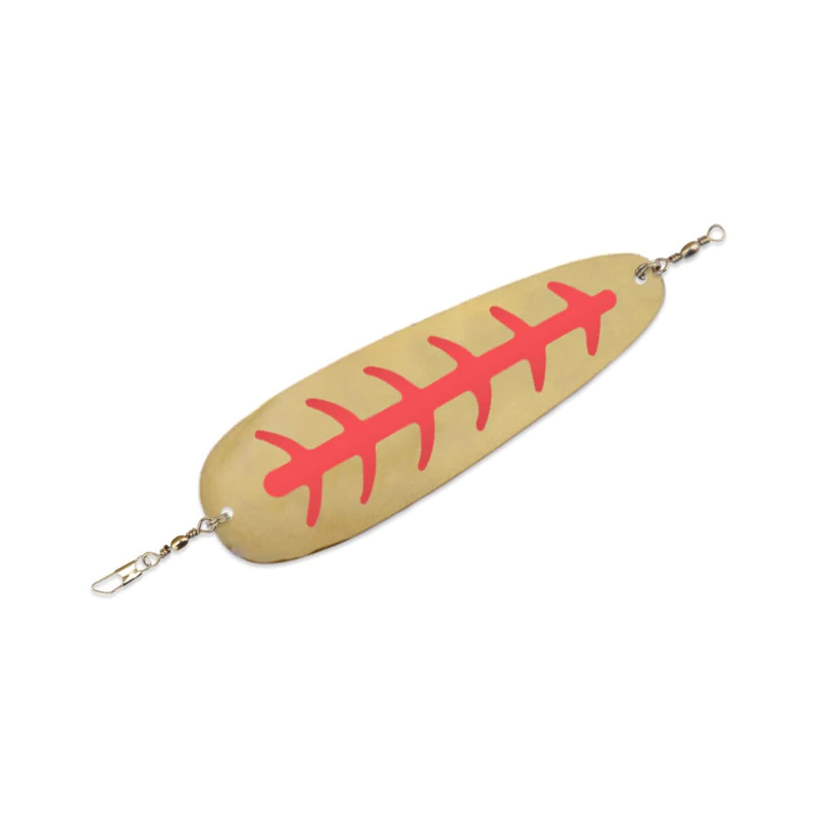 Mack's Lure Fishing Hook, 6 in., Brass/Red