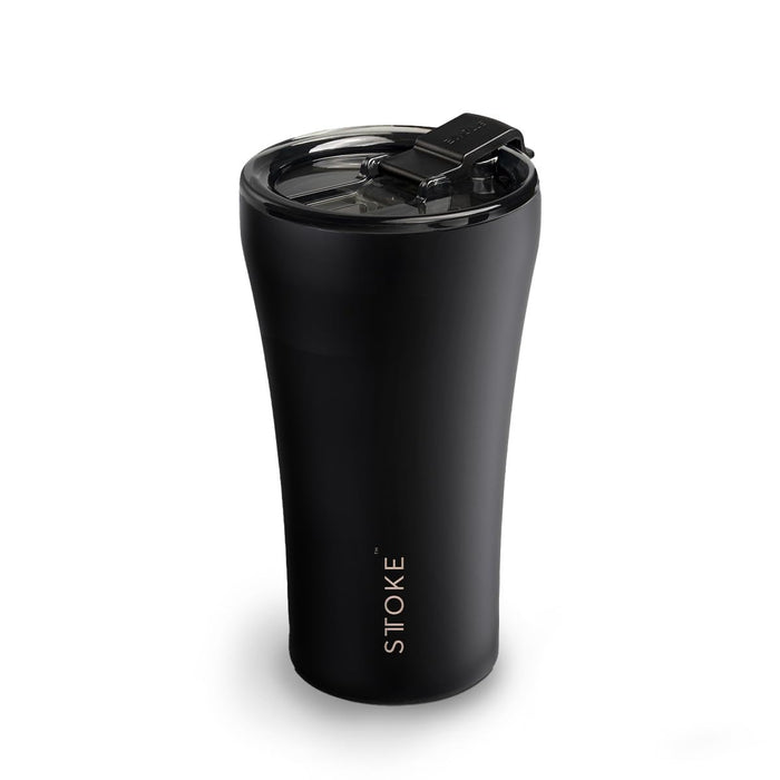 Sttoke Leakproof Ceramic Reusable Coffee Cup 12 oz - Luxe Black