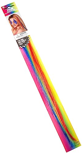 Amscan 395179 Hair Synthetic Extension, Rainbow, 15"