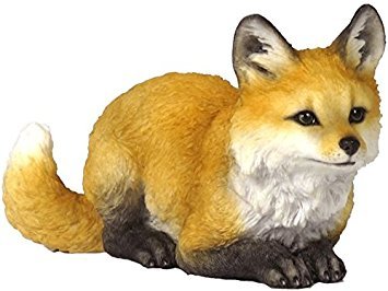 Unicorn Studio US 5.5 Inch Fox Pup Crouching Decorative Statue Figurine, Orange and Tan