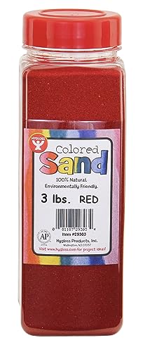 Hygloss Products - HYG-29303 Colored Play Sand - Assorted Colorful Craft Art Bucket O' Sand, 3 lb, Red