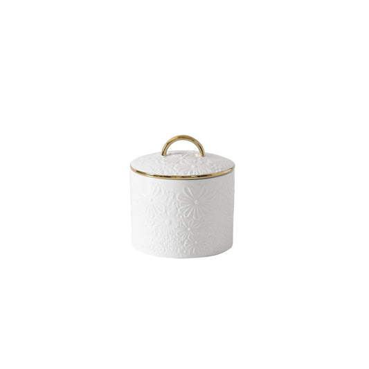 Pampa Bay Food Storage Container, Medium, White&Gold