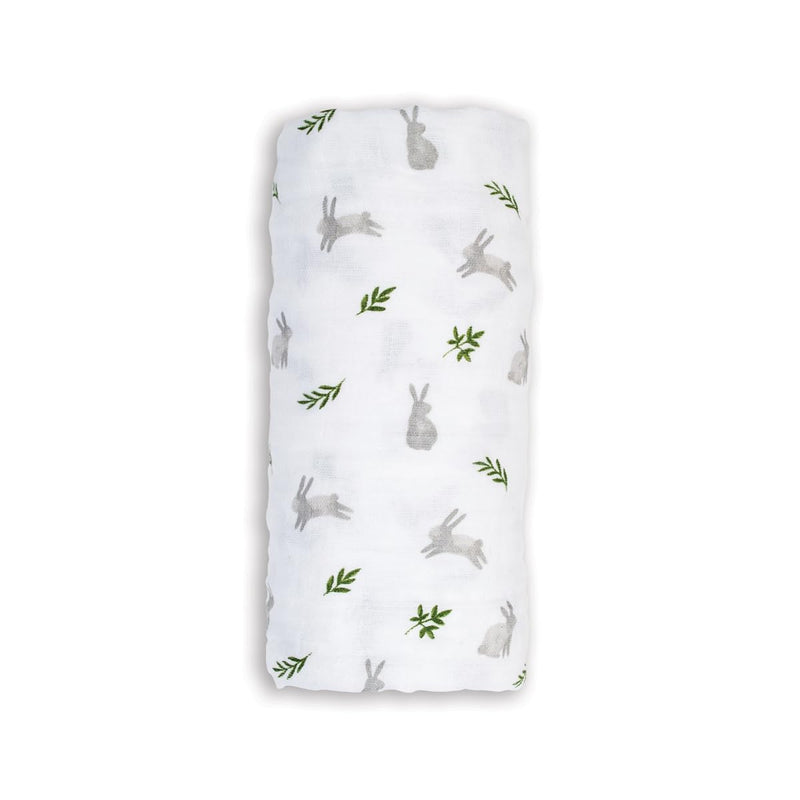 lulujo Baby Swaddle Blanket | Unisex Softest 100% Cotton Muslin Swaddle Blanket| Neutral Receiving Blanket for Girls &amp; Boys | 40in x 40in | Baby Gift| Bunnies