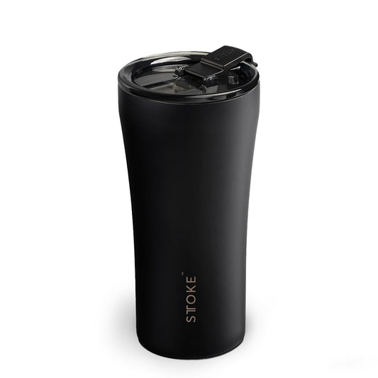 Sttoke Leakproof Ceramic Reusable Coffee Cup 16 oz - Luxe Black