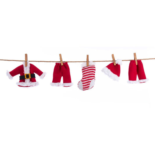 Kurt Adler 32-inches Long Cloth Santa Suit Novelty Garland