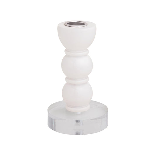 Mud Pie Candle Holder, 5" x 3" dia, White