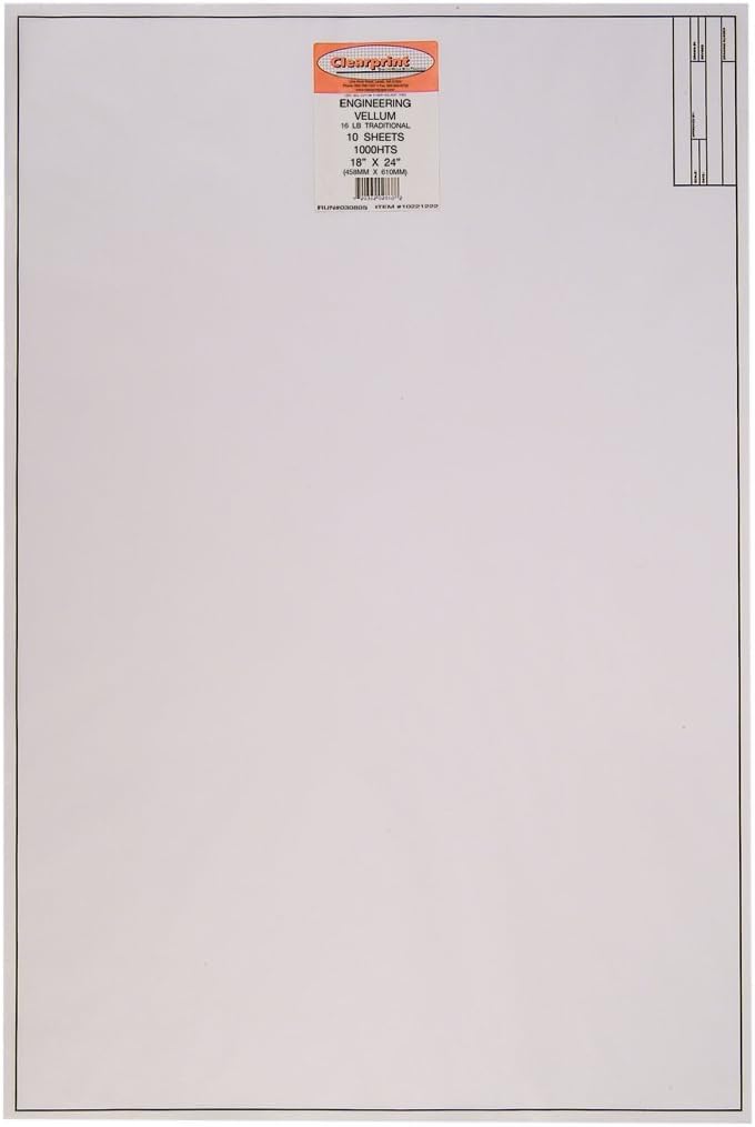 Clearprint Art Media Paper, 18 x 24 Inches/10 sheets, White