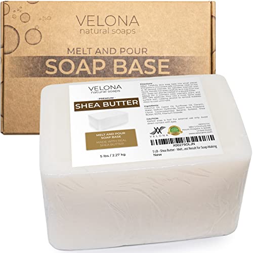 velona 5 LB - Shea Butter - Melt and Pour Soap Base SLS/SLES free | Natural Bars for The Best Result for Soap-Making