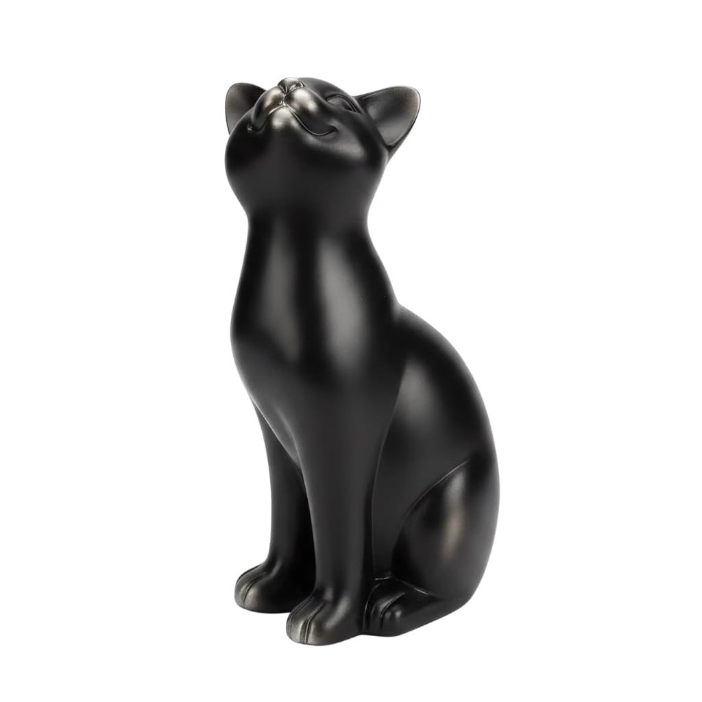 Comfy Hour Farmhouse Collection 9" Polyresin Standing Cat Decoration, Black