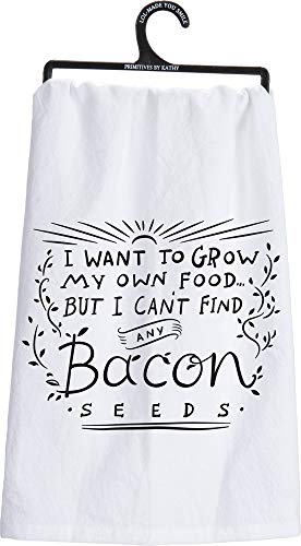 Primitives by Kathy Bacon Seeds Tea Towel, 28-Inch by 28-Inch