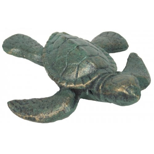 Moby Dick Specialties Moby Dick Nautical Coastal Sea Turtle Verdi Green Cast Iron Tabletop Accent Decor