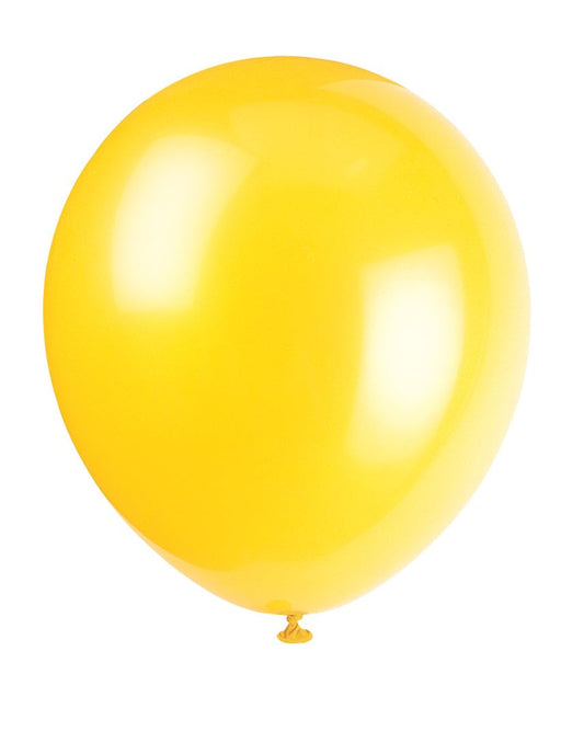 Unique Industries, 12" Latex Balloons, DIY Party Decoration - Pack of 10, Sunburst Yellow