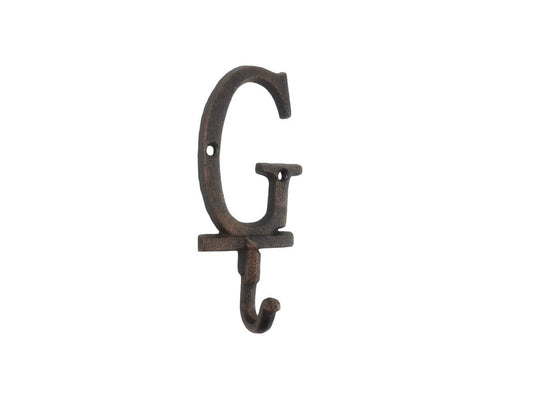 Hampton Iron Rustic Copper Cast Iron Letter G Alphabet Wall Hook 6"