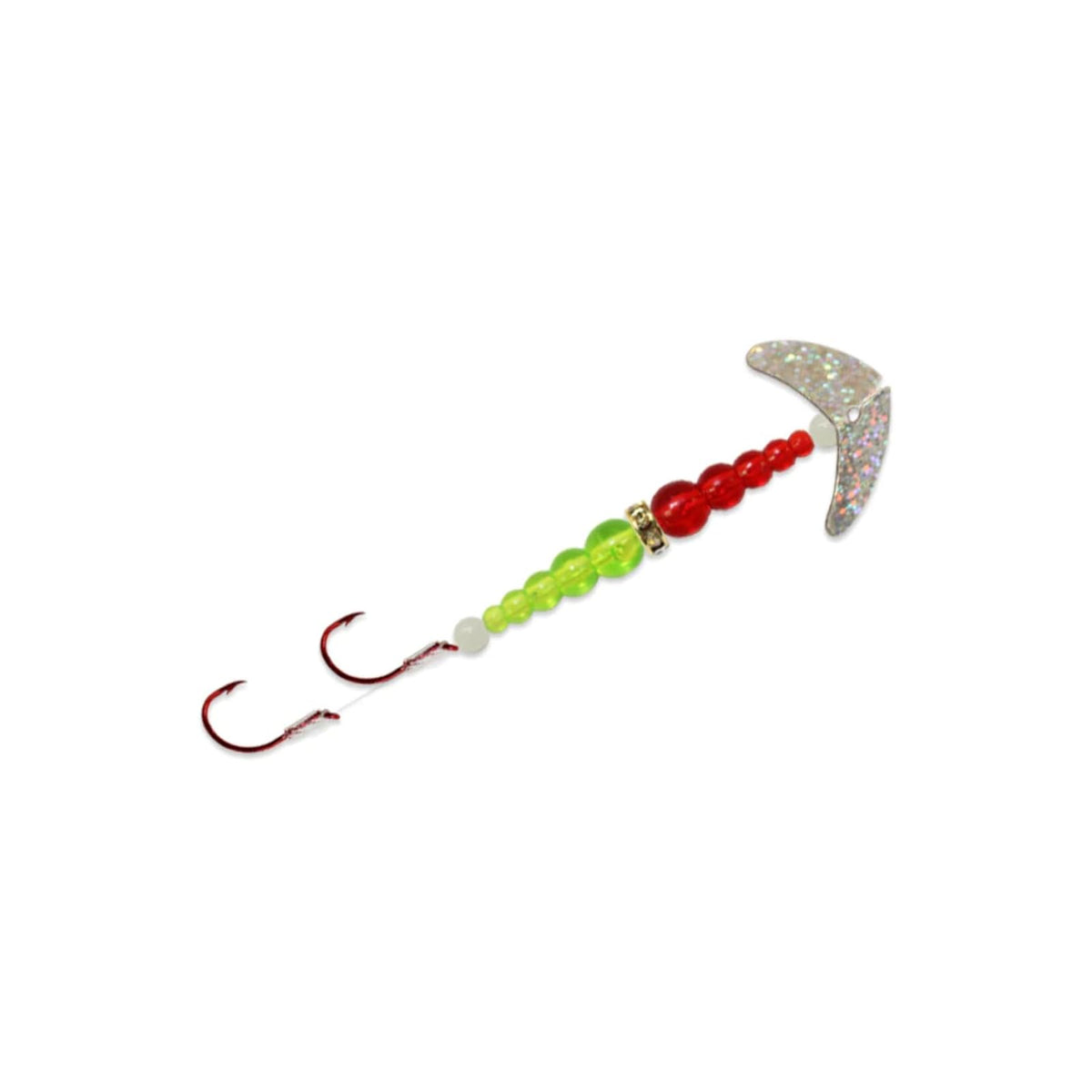 Mack's Lure Fishing Hook, #6, Silver Sparkle/Ruby/Chartreuse