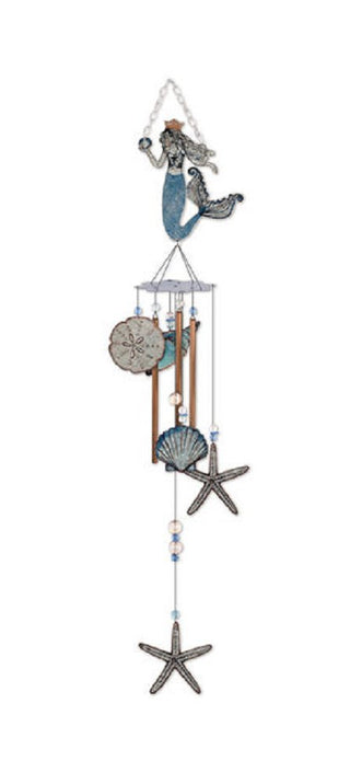 Sunset Vista Designs 92453 Mermaid Metal Wind Chime, Seashells