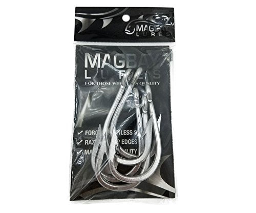 MagBay Lures Multi-Size Big Game Trolling Fishing Hooks - 5 Pack (10/0)