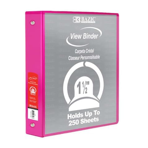 BAZIC PRODUCTS Storage Binder, Fuchsia