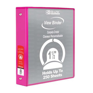 BAZIC PRODUCTS Storage Binder, Fuchsia